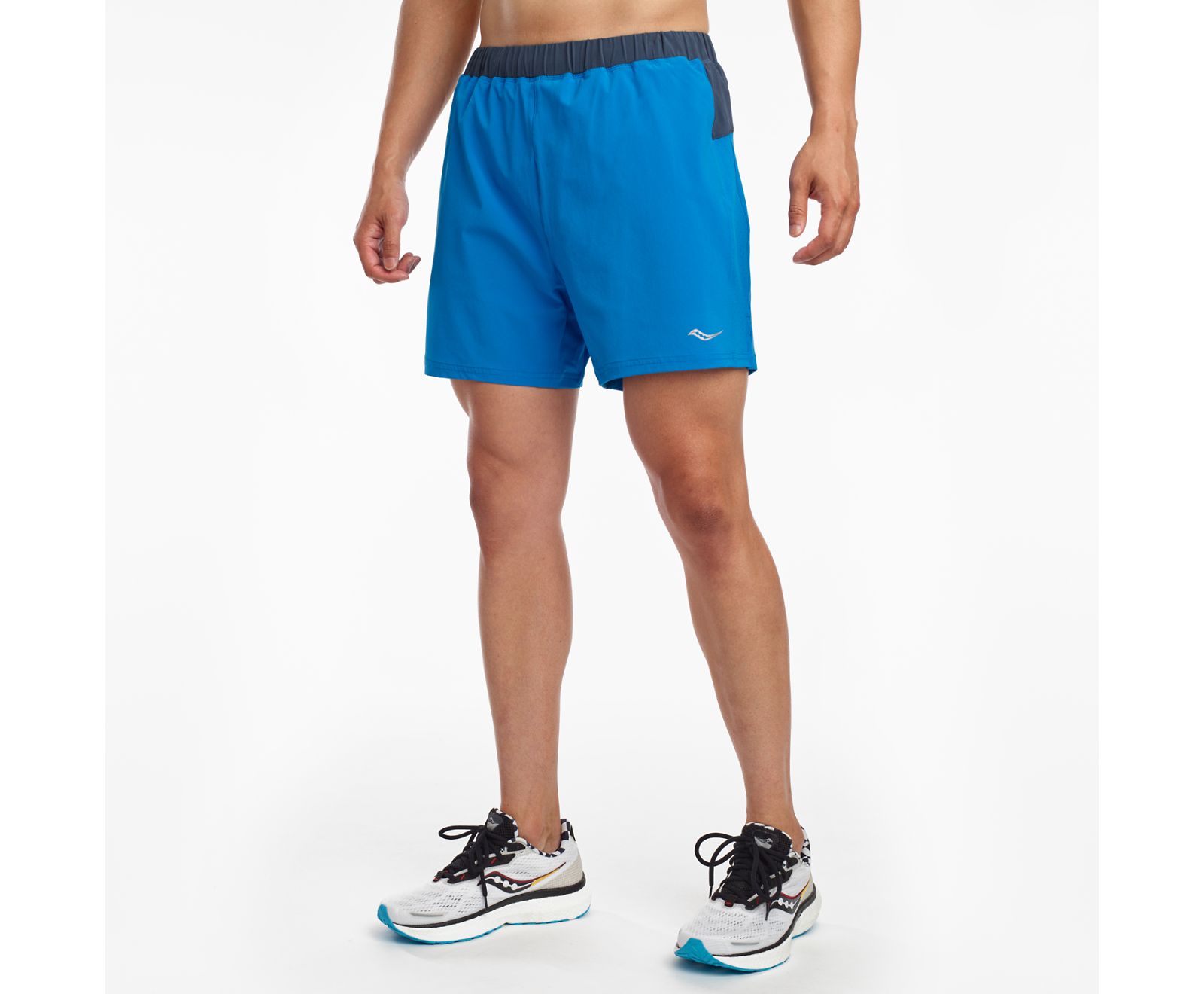 Men's Saucony Outpace 5" Shorts Blue | Singapore 653EBCX